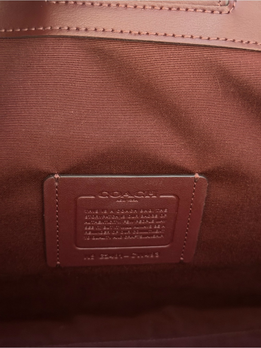 Coach Croc-Embossed Leather Tote in Deep Wine - Picture 5 of 7
